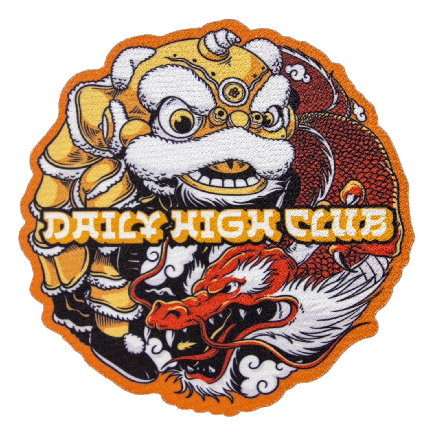 Front view of the “Takeout Toke” Smoking Box featuring a colorful, detailed dragon design on a circular background.