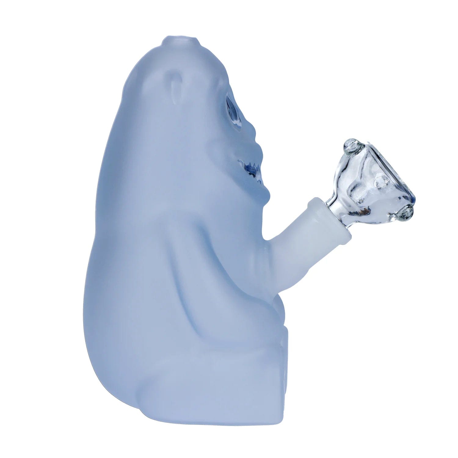 Front view of the DHC Originals Yeti Bong 🐻, a white ceramic piece with a simple, rounded shape.