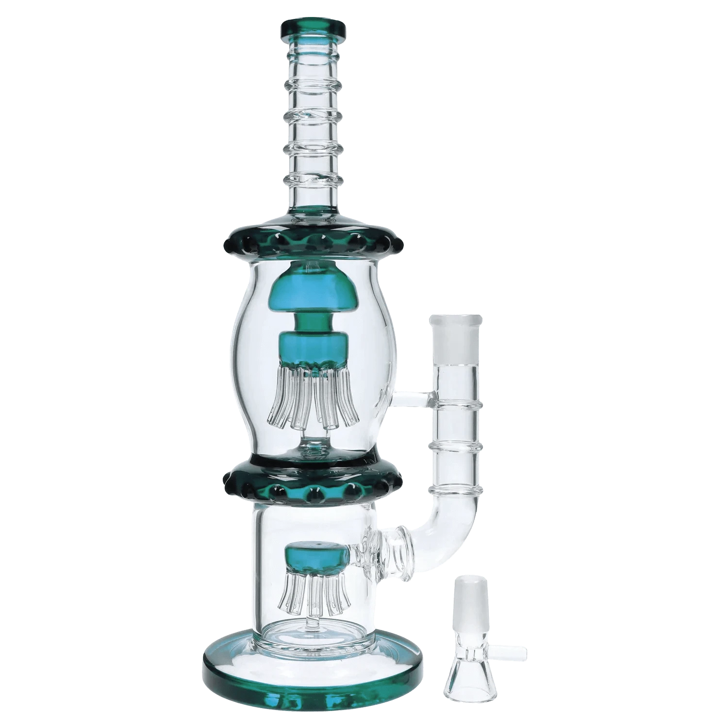 DHC Generic Water Pipe DHC Straight Tube with Dual Octopus Perc - 13.5 in.