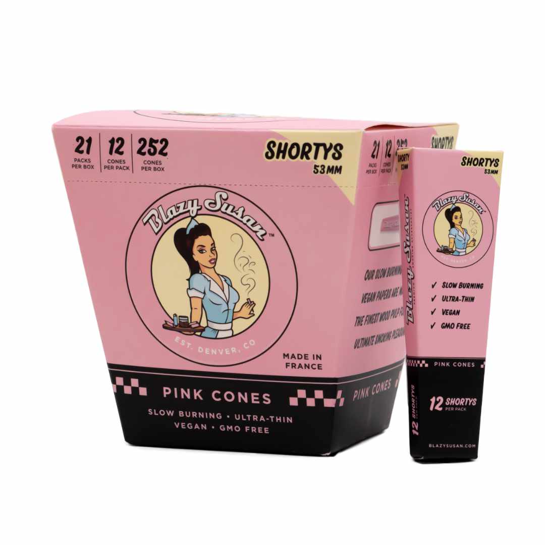 Blazy Susan Shortys Pink Pre Rolled Cones - Display Box