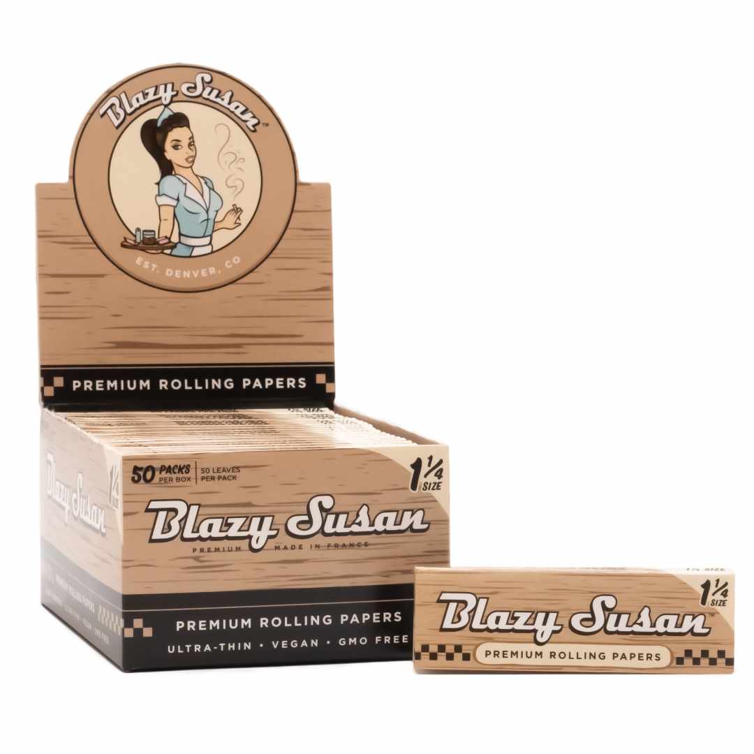 Blazy Susan 1 1/4" Unbleached Rolling Papers - Display Box