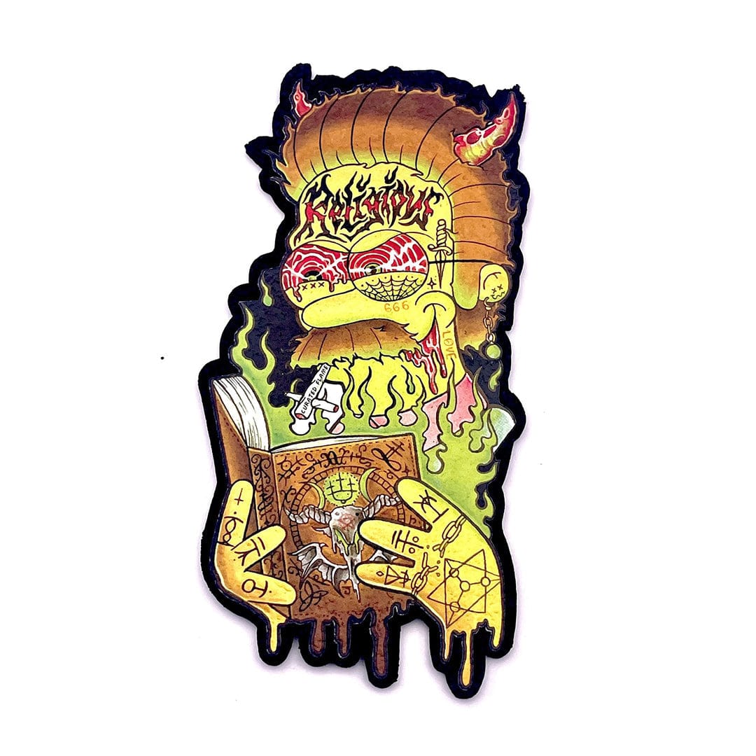 A detailed top-down view of the 10" Dab Mats featuring a dark, ornate design with dripping, melting edges.