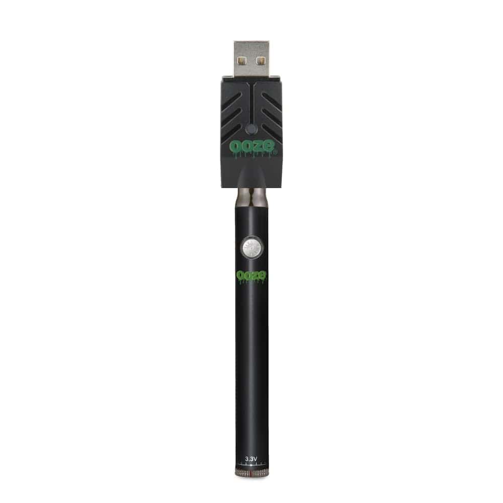 Ooze Batteries and Vapes Black Ooze Slim Twist 510 Thread 320 mAh CBD Vape Pen Battery + USB Charger