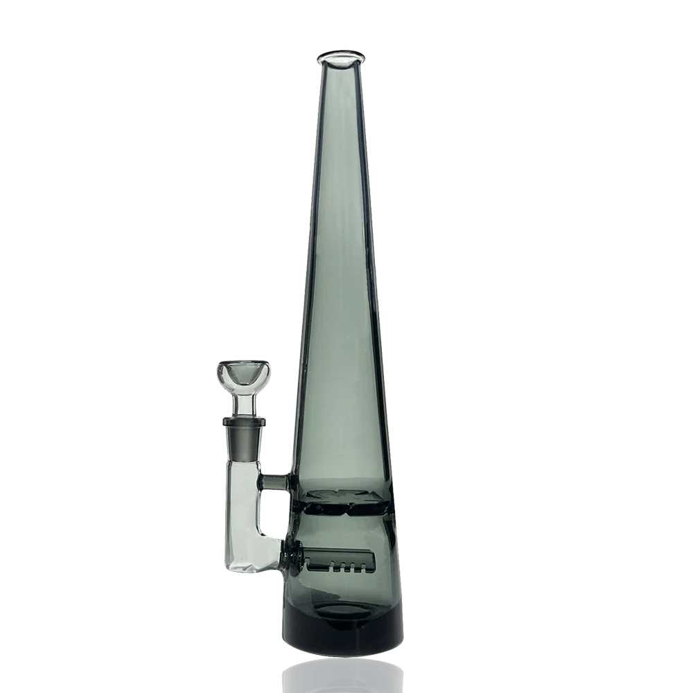 A sleek, front view of the Elevate Jane Chroma Mimi Bong, showcasing its smooth lines and reflective glass surface.