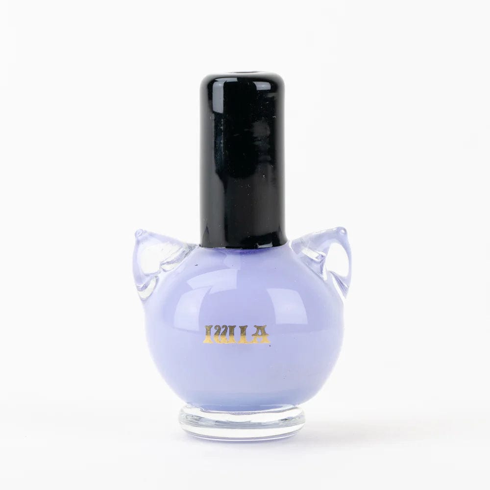 A close-up, angled view of the SakiBomb Kitty Red Nail Polish Dry Pipe, featuring a sleek, rounded design in a vibrant red hue.
