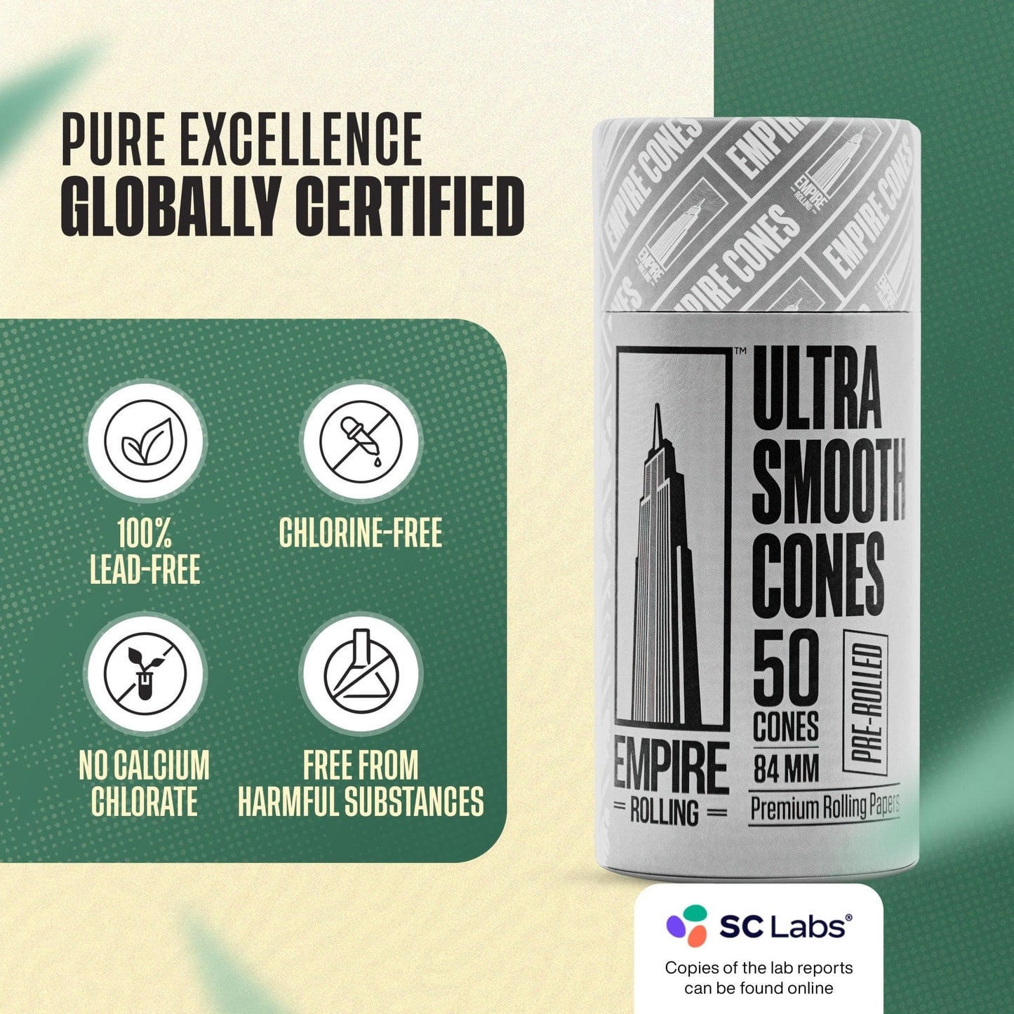 Empire Rolling Papers Rolling Papers Ultra Smooth Pure White Cones 50 Count