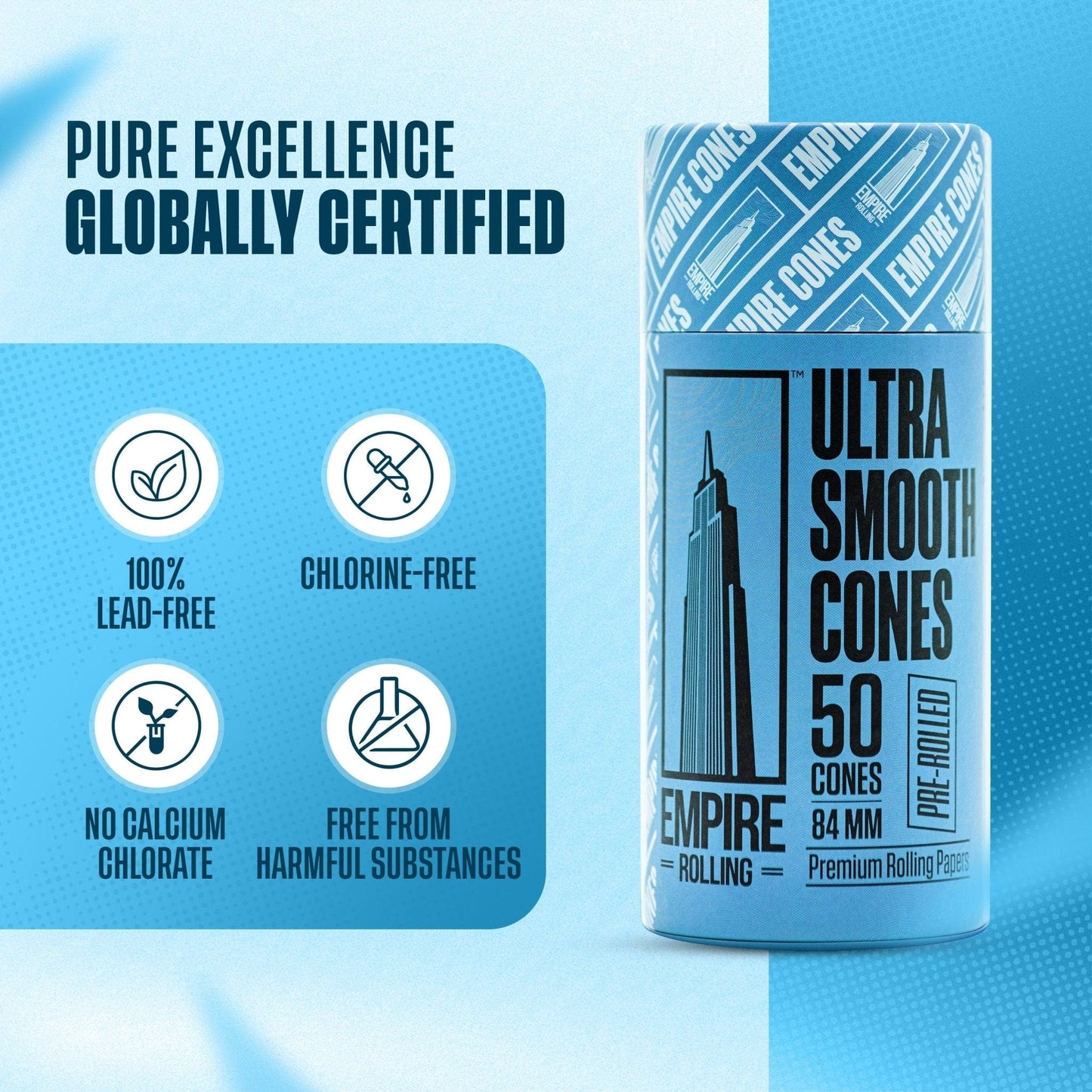 Empire Rolling Papers Rolling Papers Ultra Smooth Blue Cones 50 Count