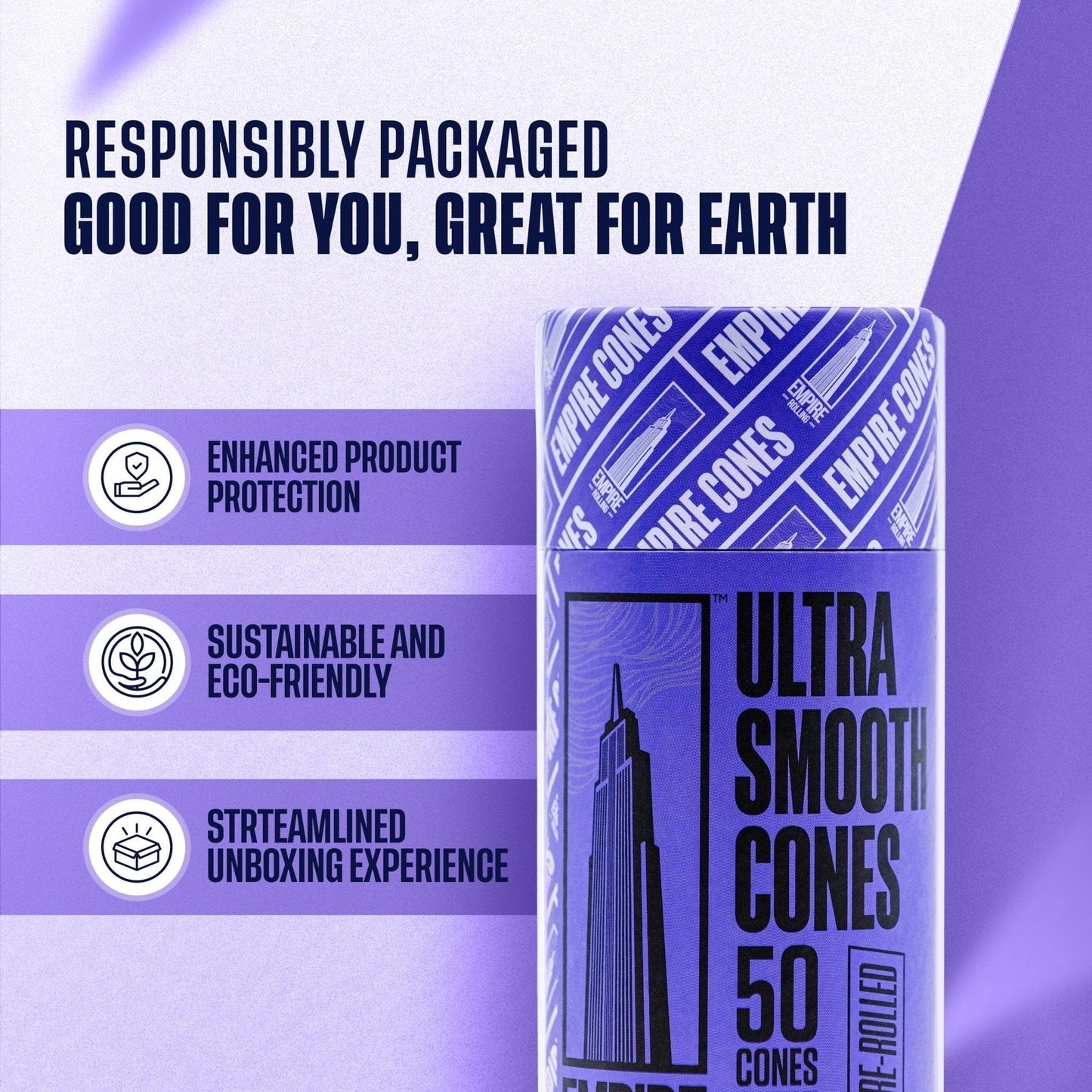 Empire Rolling Papers Rolling Papers Ultra Smooth Purple Cones 50 Count