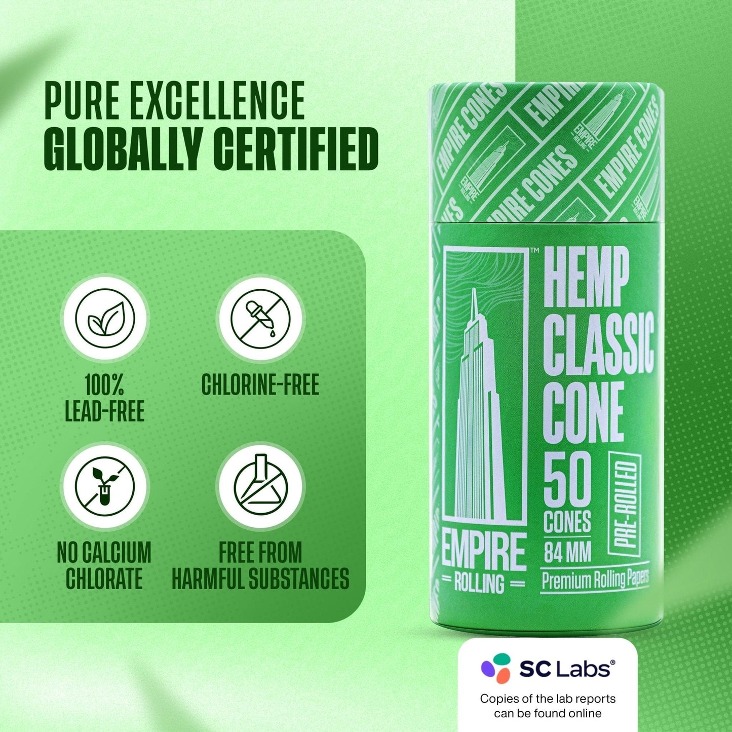 Empire Rolling Papers Rolling Papers Ultra Smooth Hemp Cones 50 Count