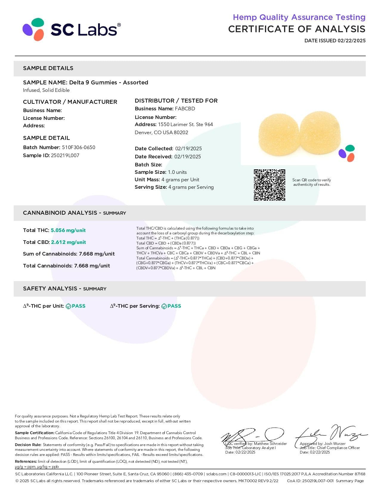 FABCBD DELTA9 THC Delta 9 Gummies: 3-Pack