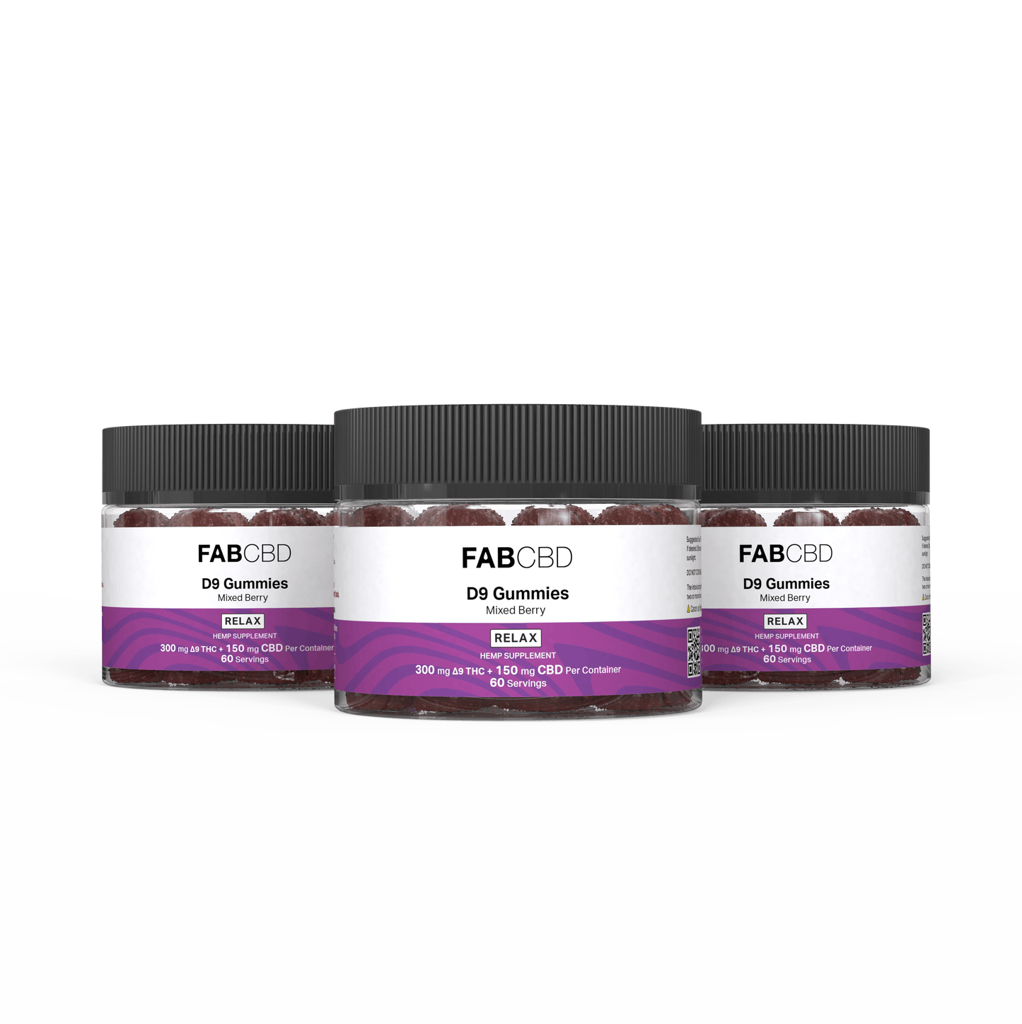 FABCBD DELTA9 THC Mixed Berry / 5mg D9 Per Serving Delta 9 Gummies: 3-Pack