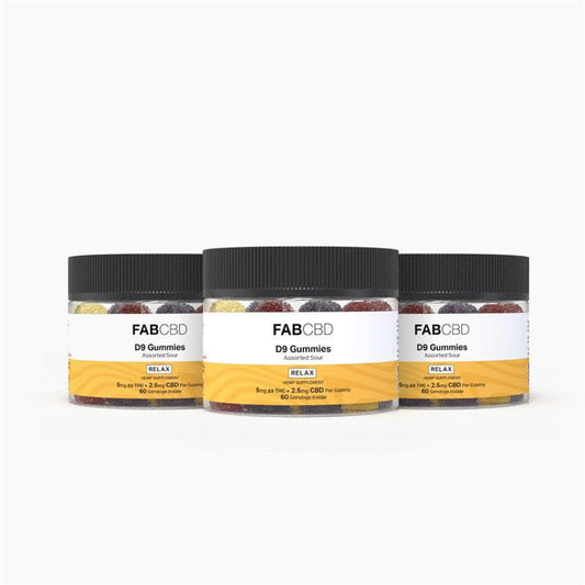 FABCBD DELTA9 THC Sour Assorted / 5mg D9 Per Serving Delta 9 Gummies: 3-Pack