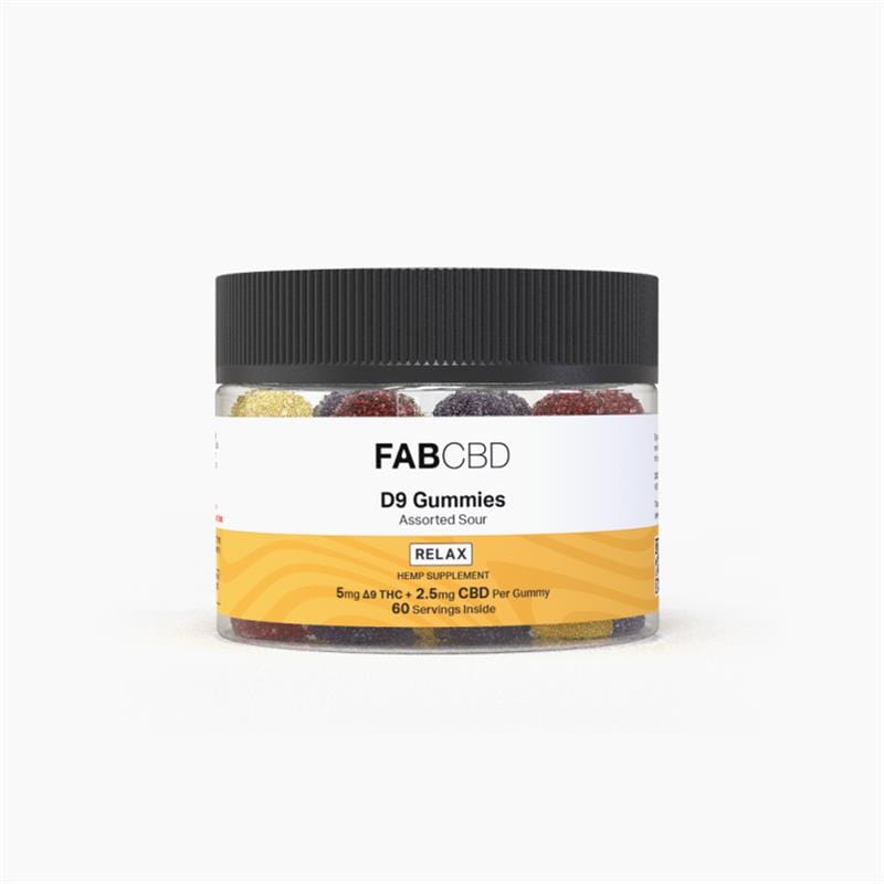 FABCBD DELTA9 THC Sour Assorted / 5mg D9 Per Serving / Single FABCBD Delta 9 Gummies