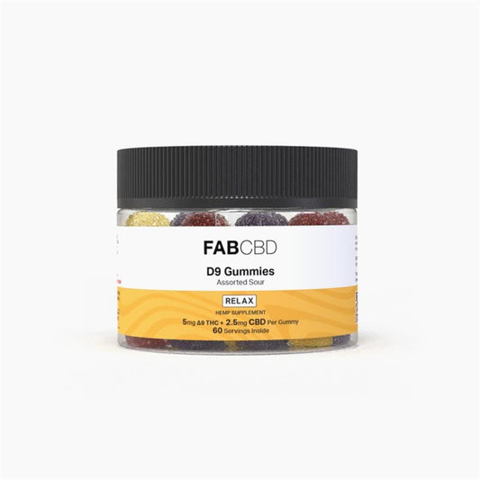 FABCBD DELTA9 THC Sour Assorted / 5mg D9 Per Serving / Single FABCBD Delta 9 Gummies