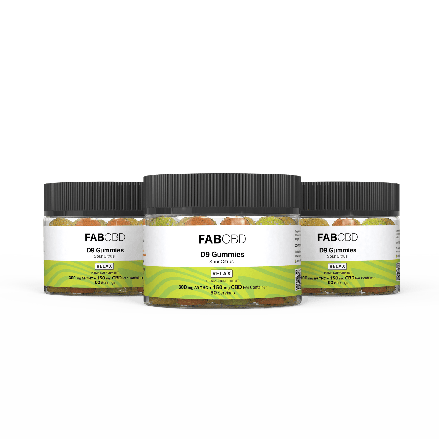 FABCBD DELTA9 THC Sour Citrus / 5mg D9 Per Serving Delta 9 Gummies: 3-Pack