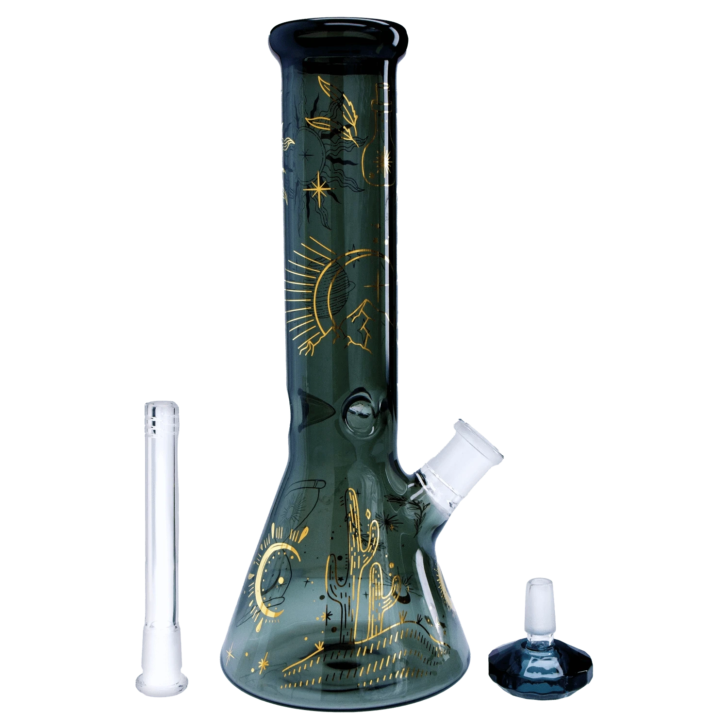 Famous Design Bong Astral Power Beaker Water Pipe -Transparent Black-12in"