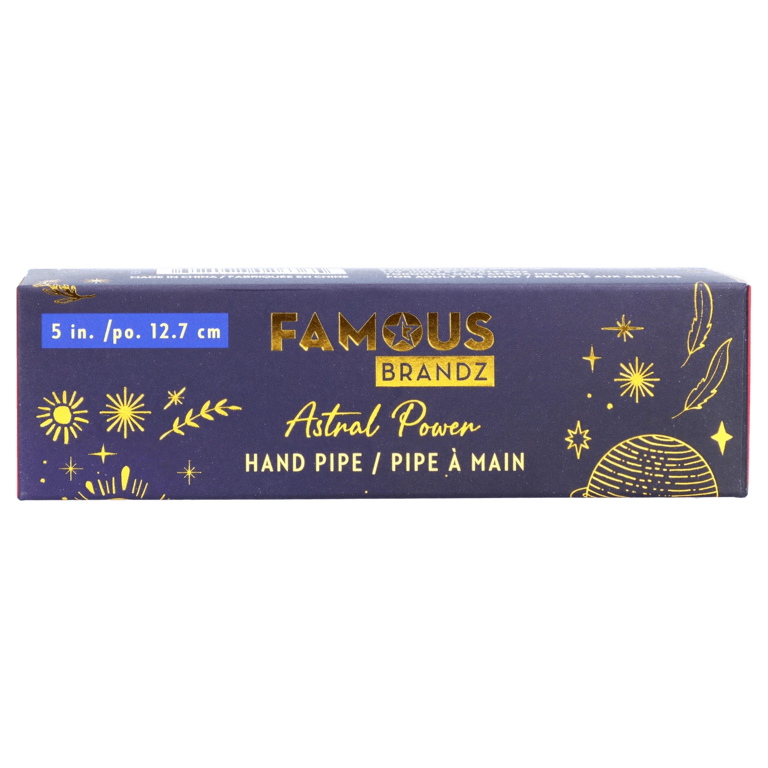 Famous Design Hand Pipe Astral Power Crystal Hand Pipe - Black - 5"