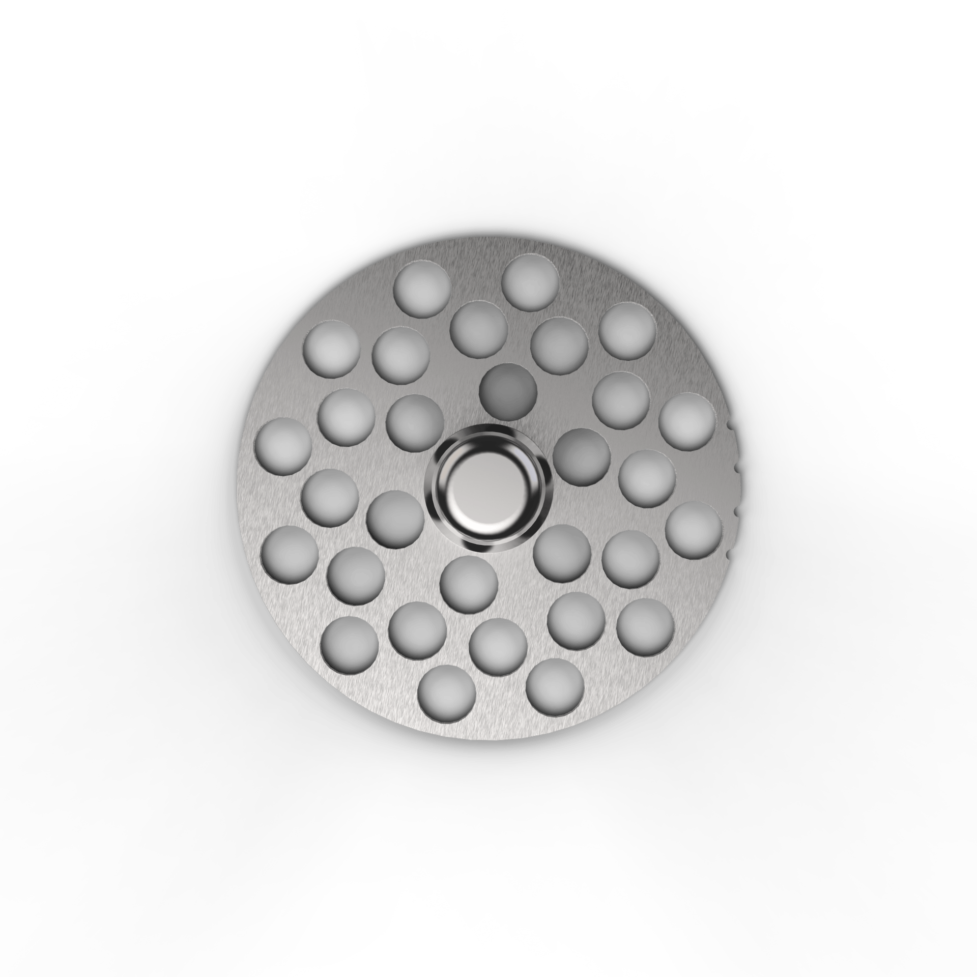 Front view of the “Next Gen Premium 2.0” Mill Plates, featuring a circular arrangement of evenly spaced, raised dots.