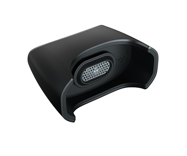 A close-up, angled view of the G Pen Dash+ Mouthpiece Assembly, showcasing its dark, sleek design against a plain white background.