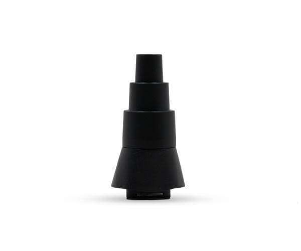 Front view of the G Pen Elite Water ‘Peace’ Adapter, a black, conical piece with a smooth, minimalist design.