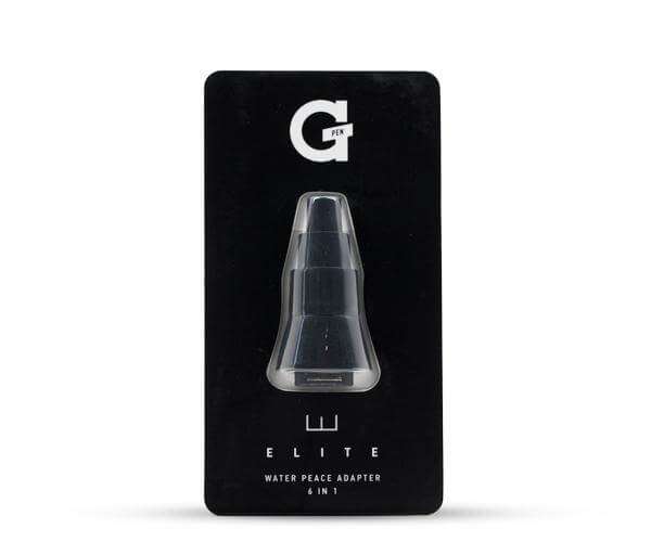 Front view of the G Pen Elite Water 'Peace' Adapter, a black, tapered piece against a plain white background.