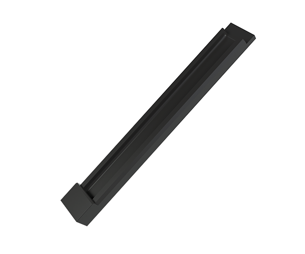 A close-up, angled view of the G Pen Roam Silicone Airflow Strip, showcasing its dark, smooth texture against a plain white background.