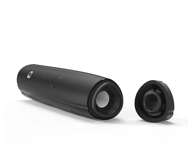 A side view of the G Pen Pro Vaporizer, showing the device open with its mouthpiece detached on a neutral gray background.