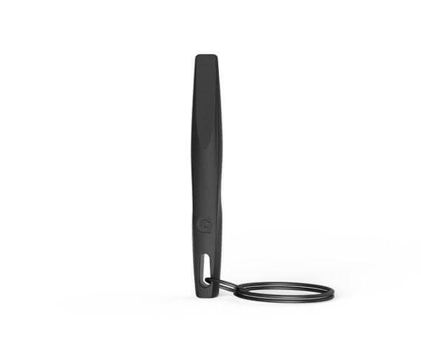 A side view of the G Pen Pro Vaporizer, showcasing its sleek, cylindrical shape against a plain white background.