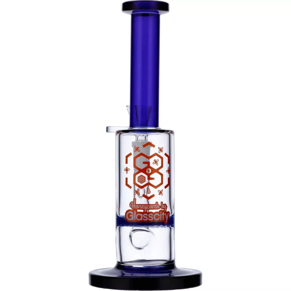 Straight Tube Colored Glass Bong | Blue