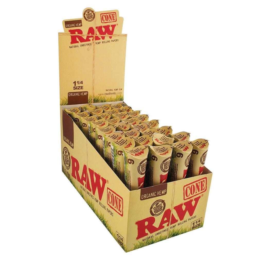 Gift Guru Pre-Rolled Cones 1 Box (32 Packs) / 1 1/4 Inch RAW Organic Hemp Cones