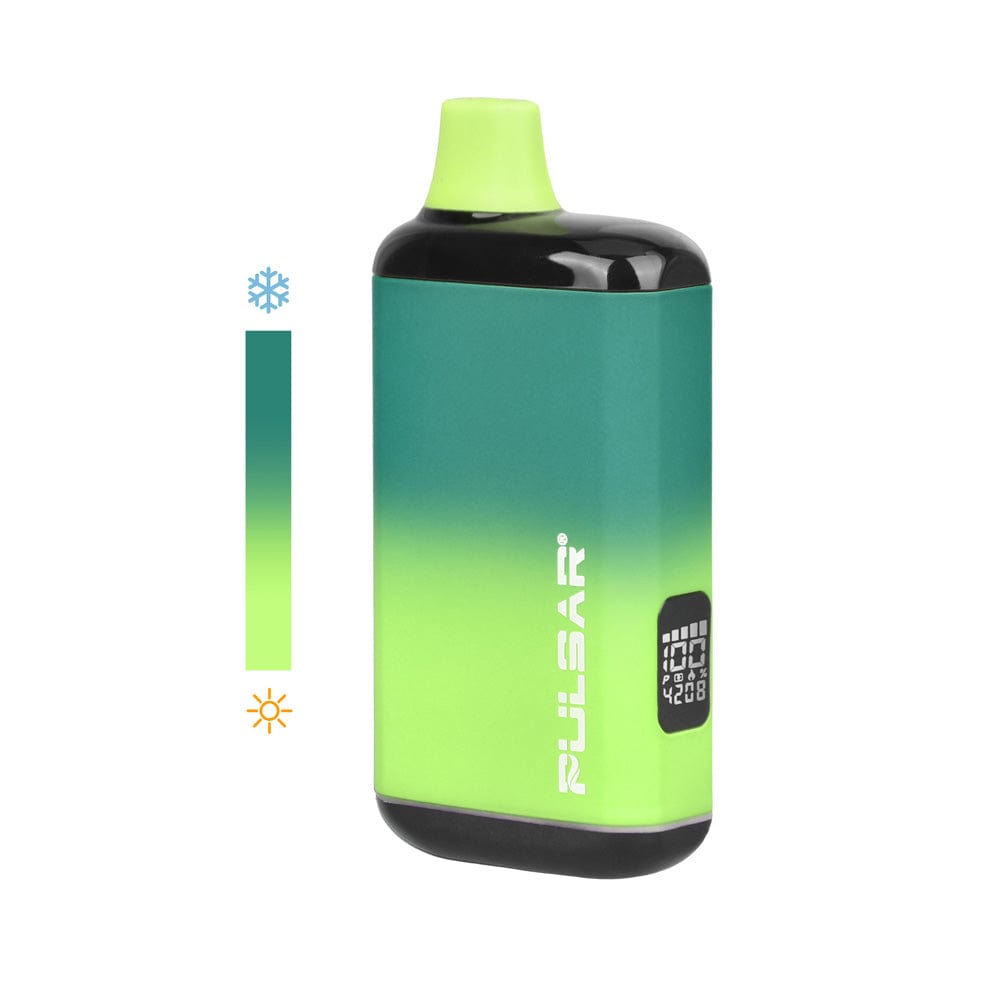 Front view of the Pulsar 510 DL 2.0 Pro VV Vape Bar in a Thermo Series design, showing a sleek, cylindrical shape with a gradient finish.