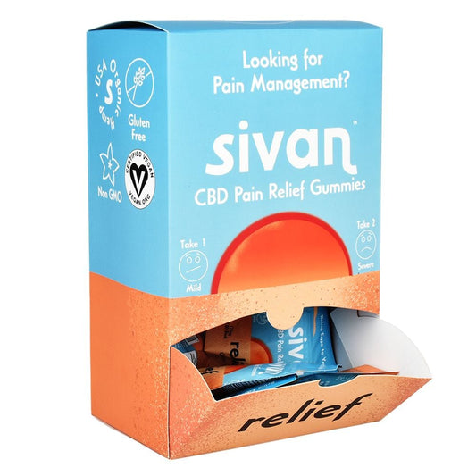 Sivan DELTA9 THC Relief | Delta-9 Cherry Sivan CBD Blend Gummies | 625mg | 5pc | 10pk Display