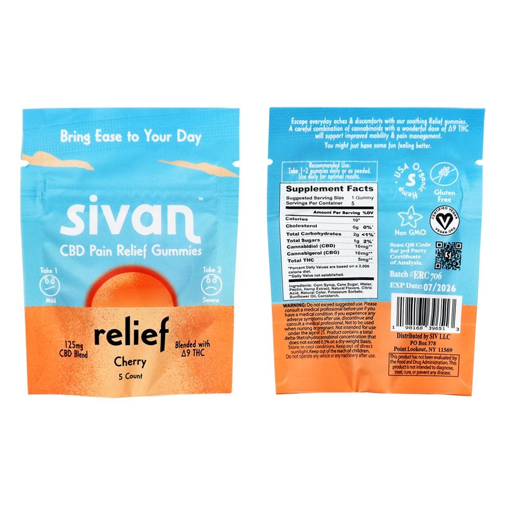 Sivan DELTA9 THC Sivan CBD Blend Gummies | 625mg | 5pc | 10pk Display