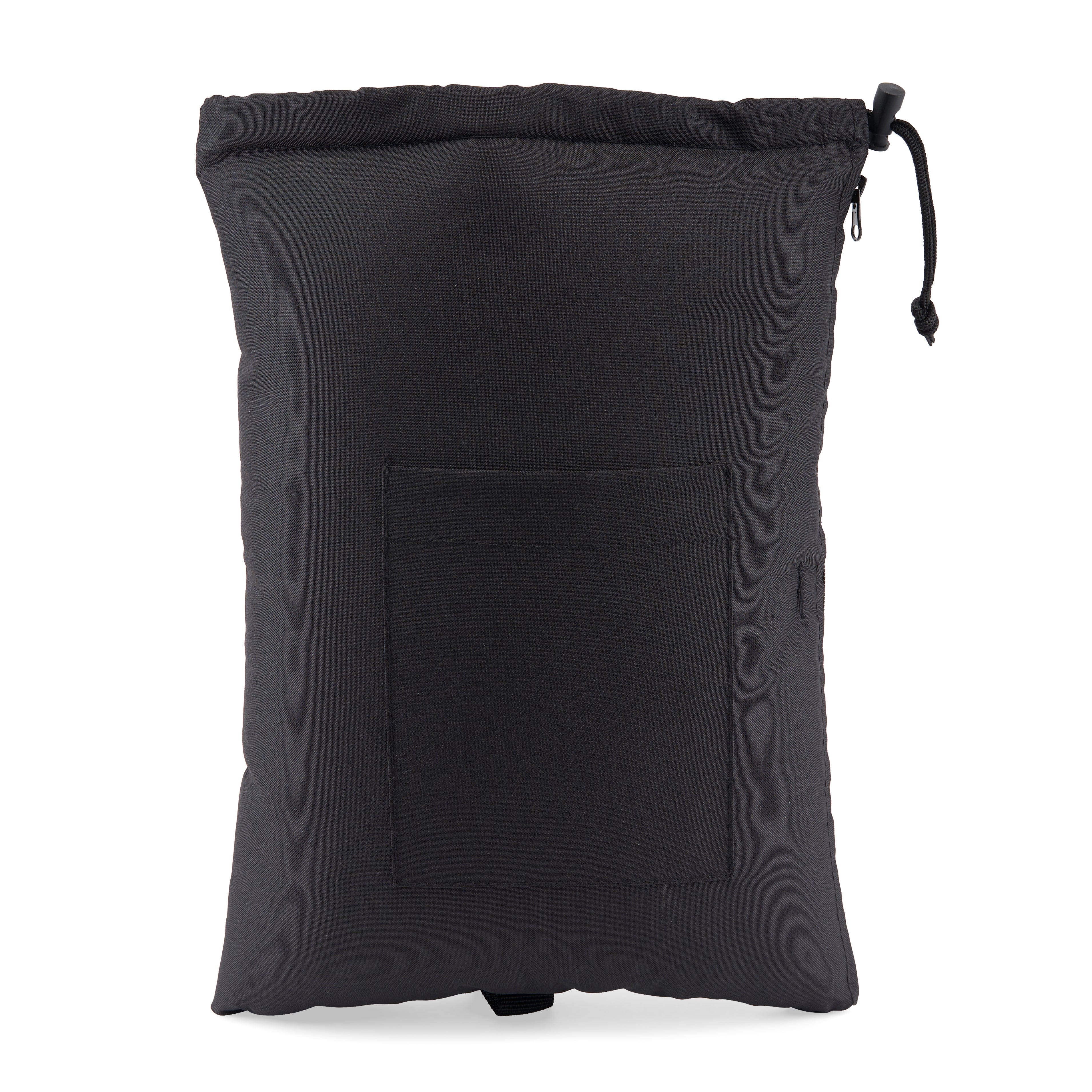 Glass Pillow Travel Bag Black 16" Wide Glass Pillow Storage Pouch with Zipper and Drawstring