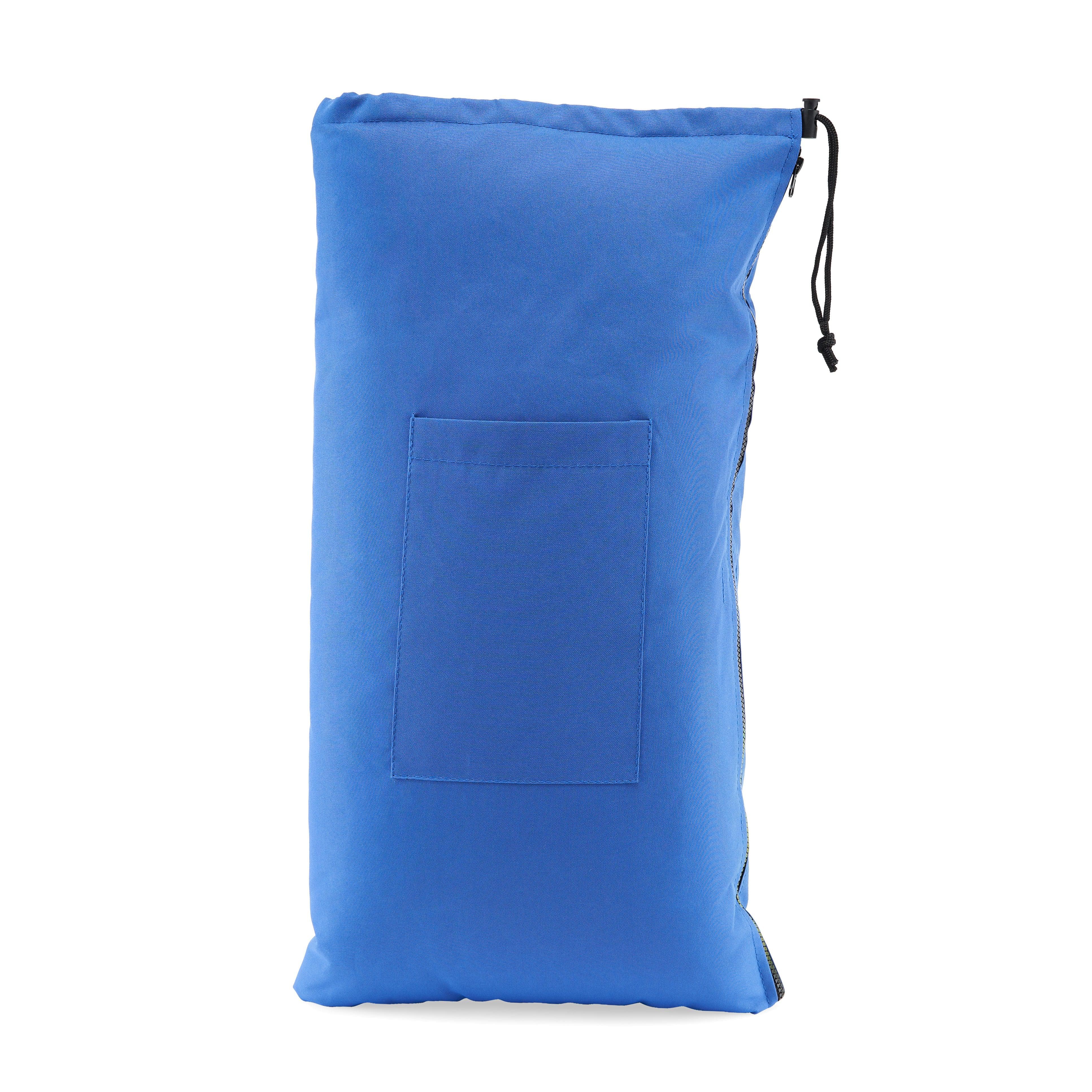 Glass Pillow Travel Bag Blue 25" Glass Pillow Storage Pouch with Zipper and Drawstring