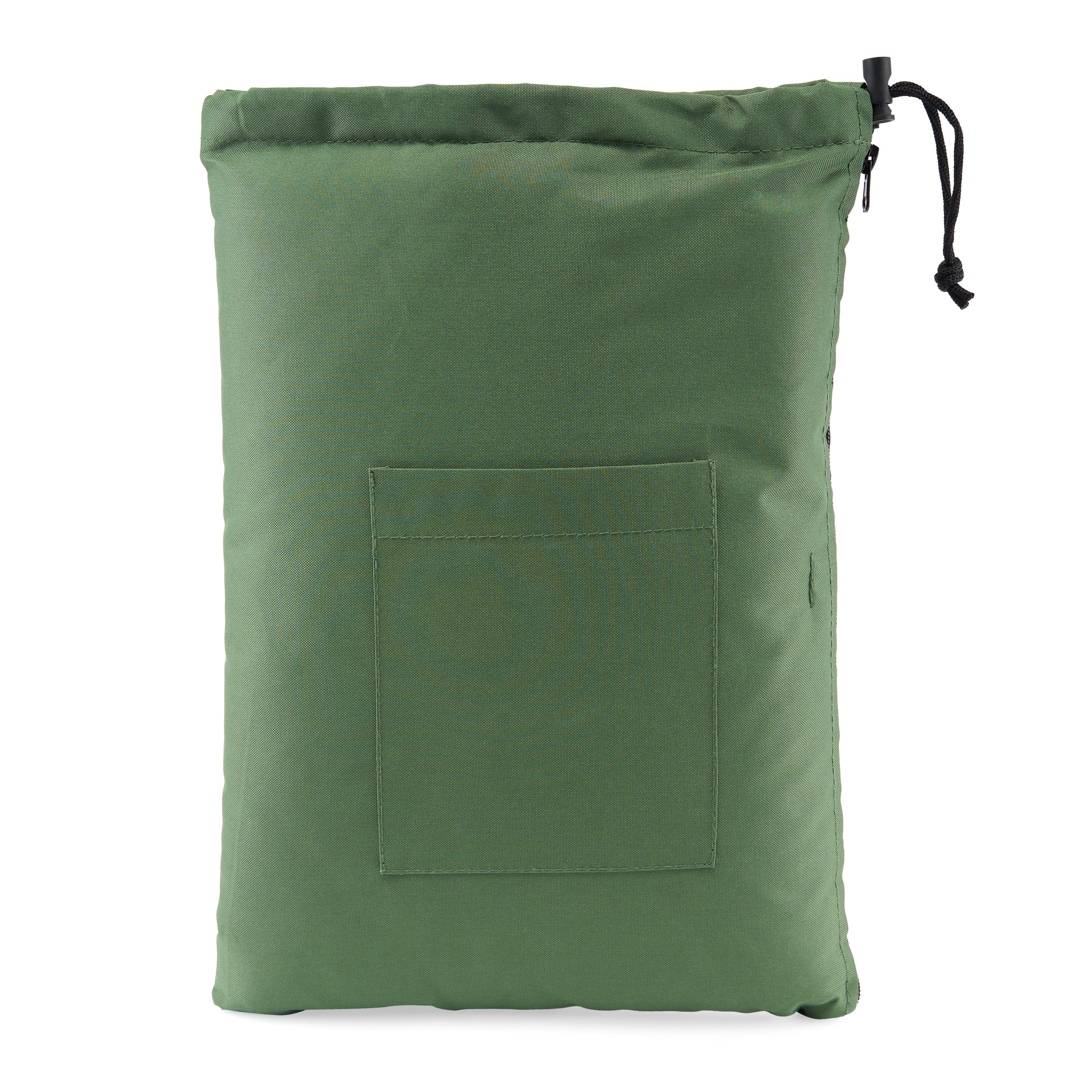 Glass Pillow Travel Bag Green 16" Wide Glass Pillow Storage Pouch with Zipper and Drawstring