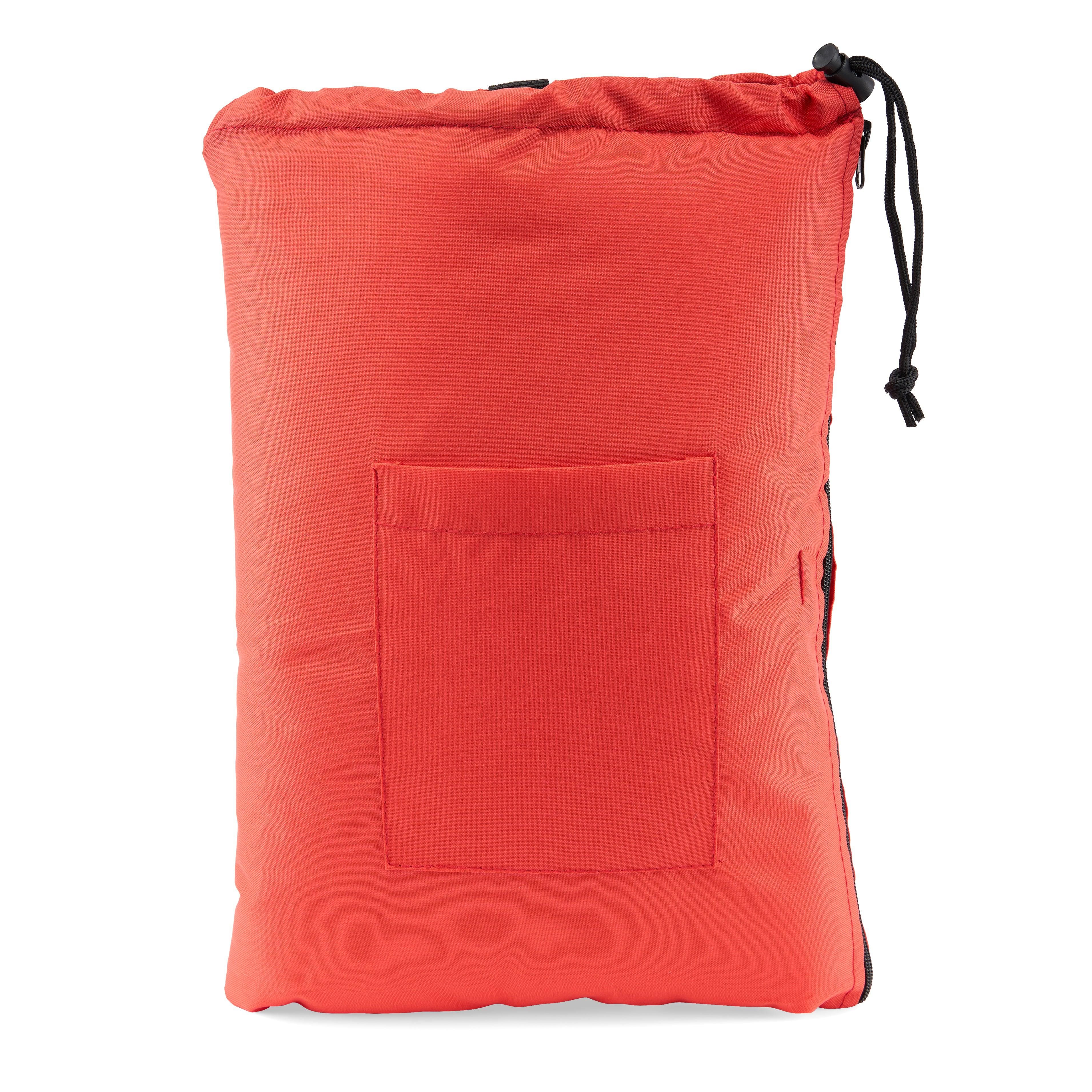 Glass Pillow Travel Bag Red 16" Wide Glass Pillow Storage Pouch with Zipper and Drawstring