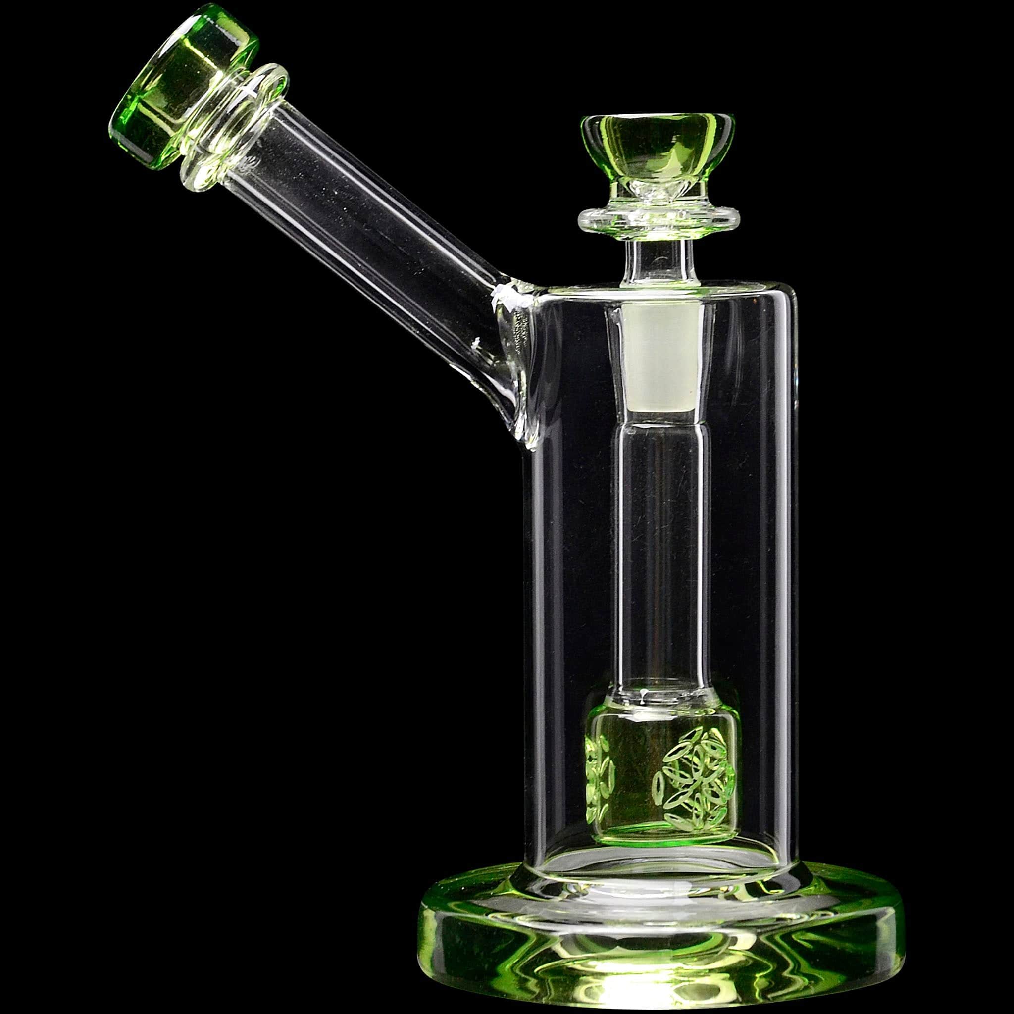 Glassic Bubblers Light Green Glassic Seed of Life Percolator Glass Upright Bubbler