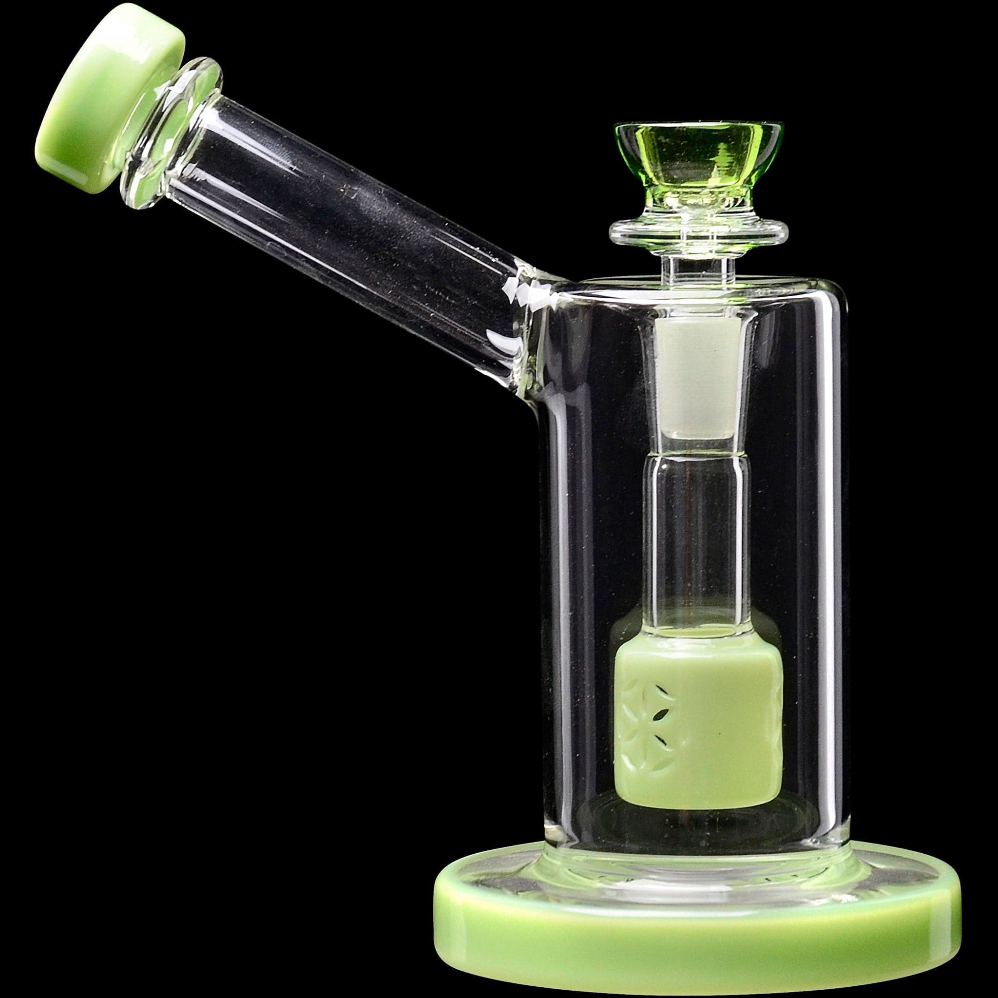 Glassic Bubblers Mint Green Glassic Seed of Life Percolator Glass Upright Bubbler