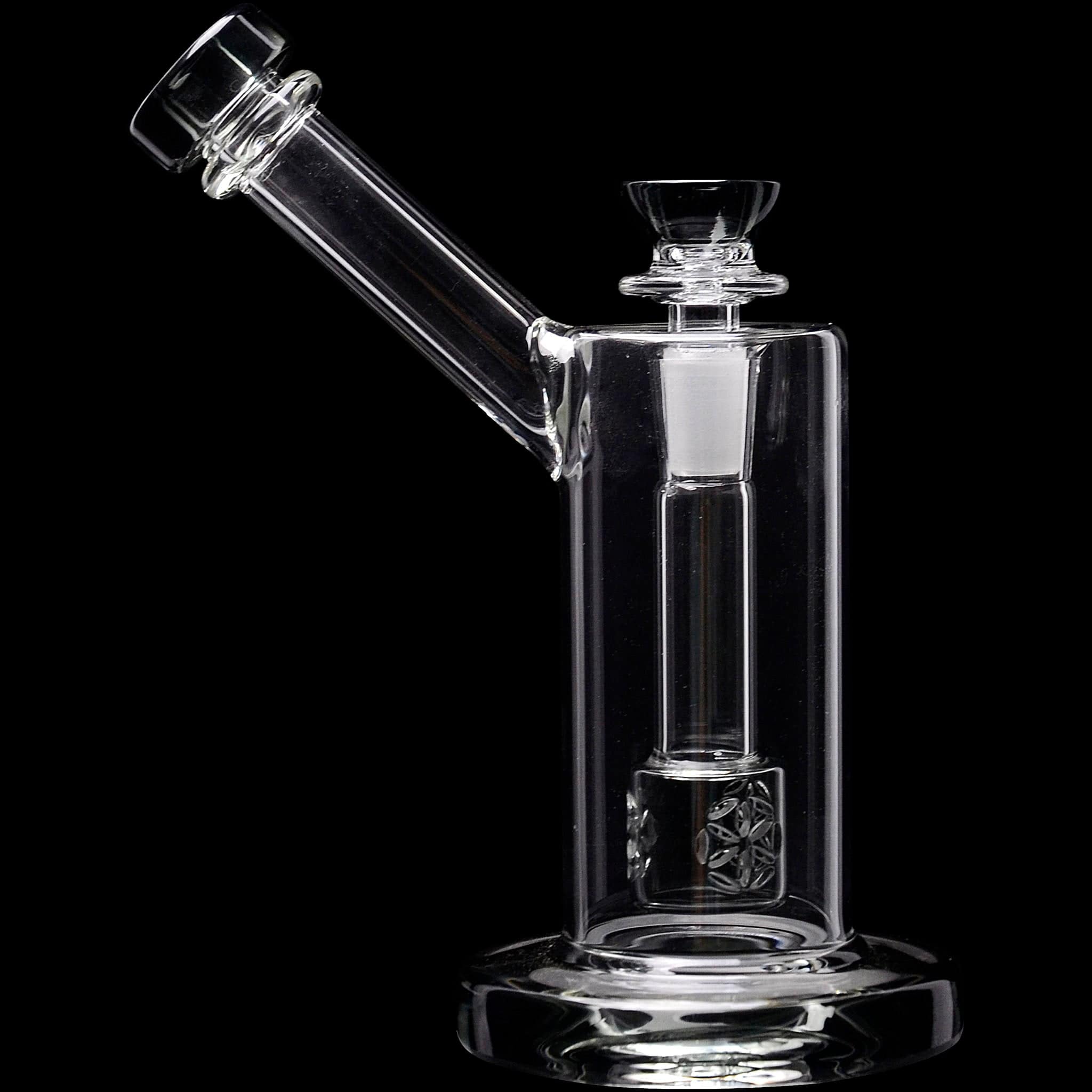 Glassic Bubblers Transparent Black Glassic Seed of Life Percolator Glass Upright Bubbler