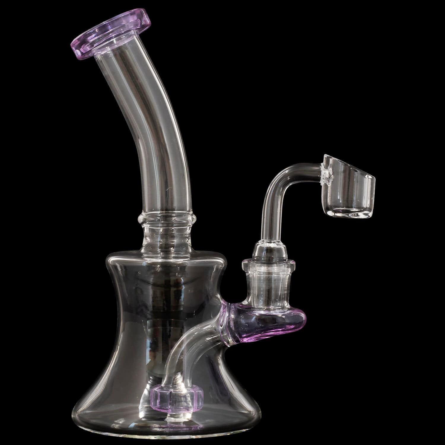 Glassic Dab Rigs Amethyst Glassic Hourglass Dab Rig with Color Accents