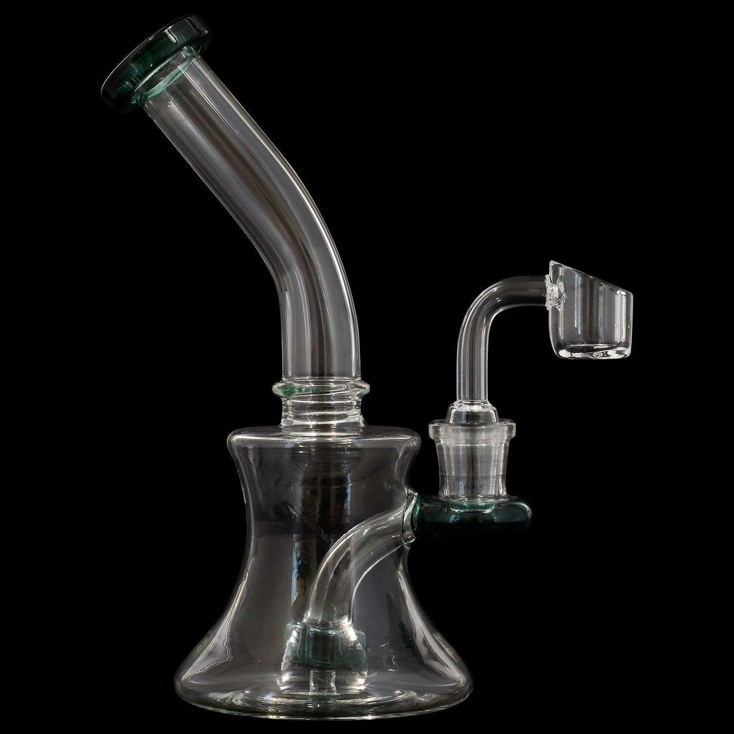 Glassic Dab Rigs Aqua Glassic Hourglass Dab Rig with Color Accents