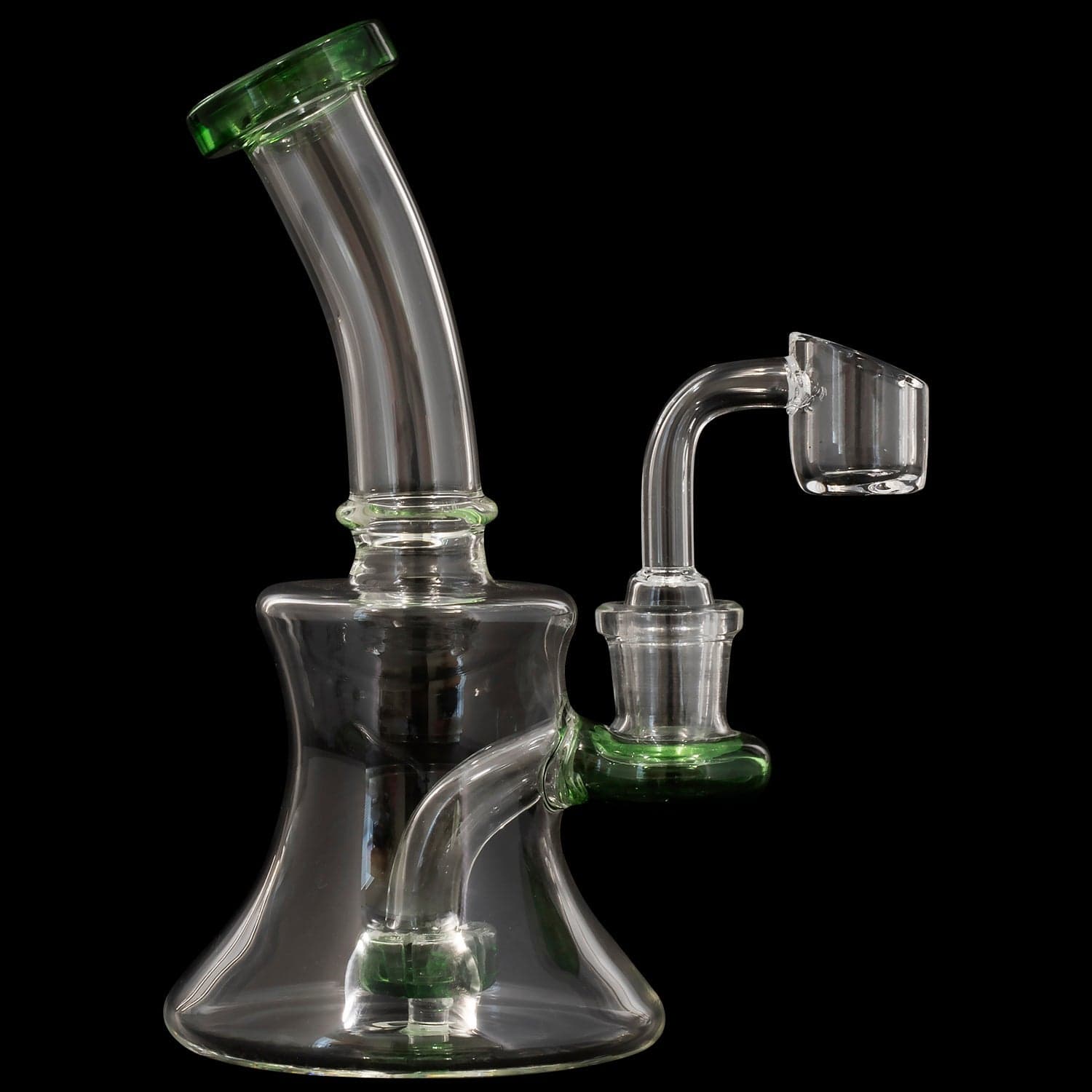 Glassic Dab Rigs Emerald Glassic Hourglass Dab Rig with Color Accents