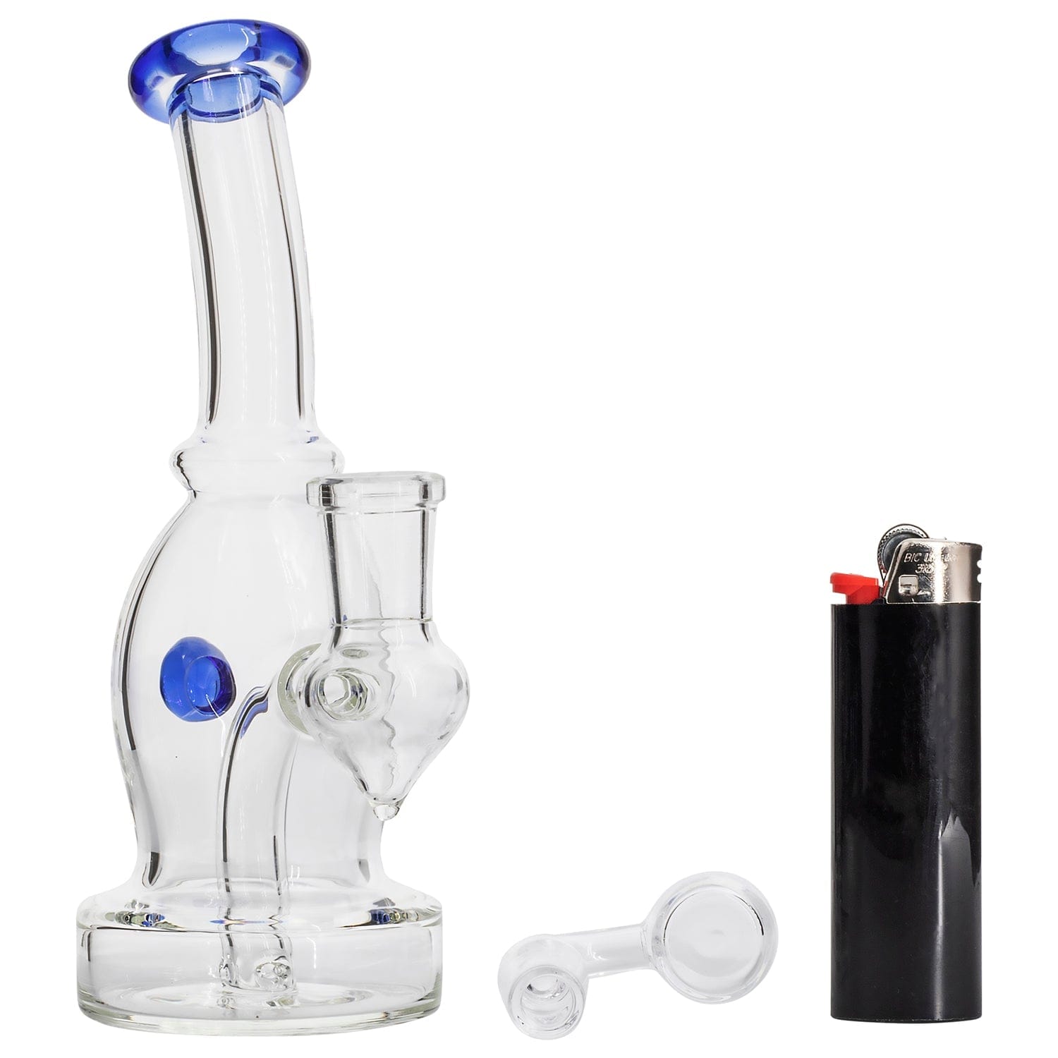 Glassic Dab Rigs Glassic Curved Body Dab Rig with Colored Accents