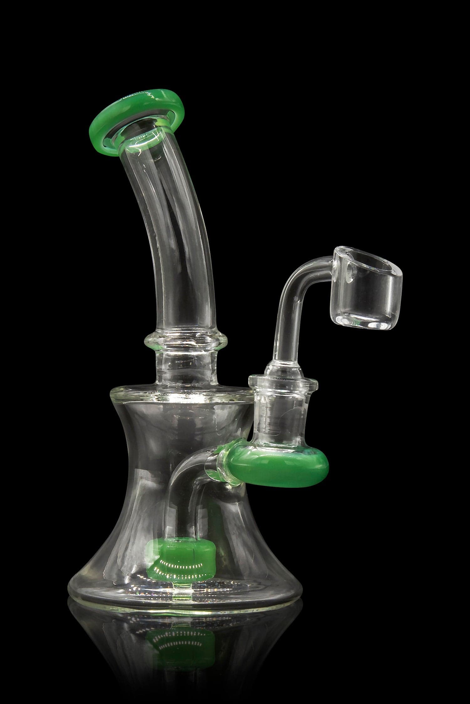 Glassic Dab Rigs Jade Glassic Hourglass Dab Rig with Color Accents