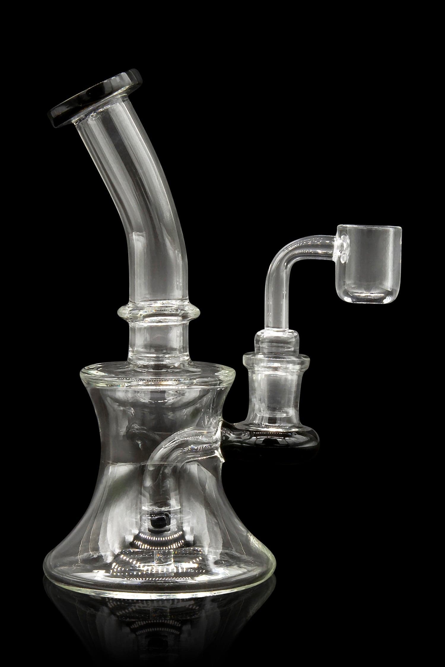 Glassic Dab Rigs Onyx Glassic Hourglass Dab Rig with Color Accents