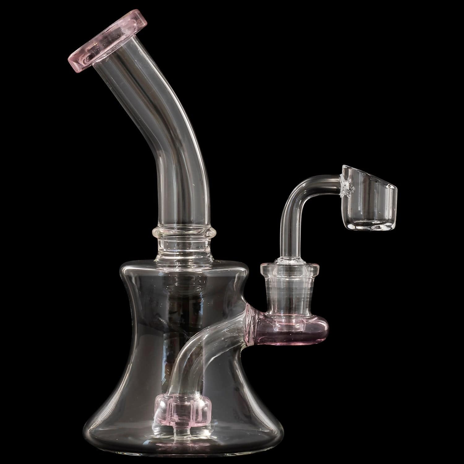 Glassic Dab Rigs Pink Glassic Hourglass Dab Rig with Color Accents