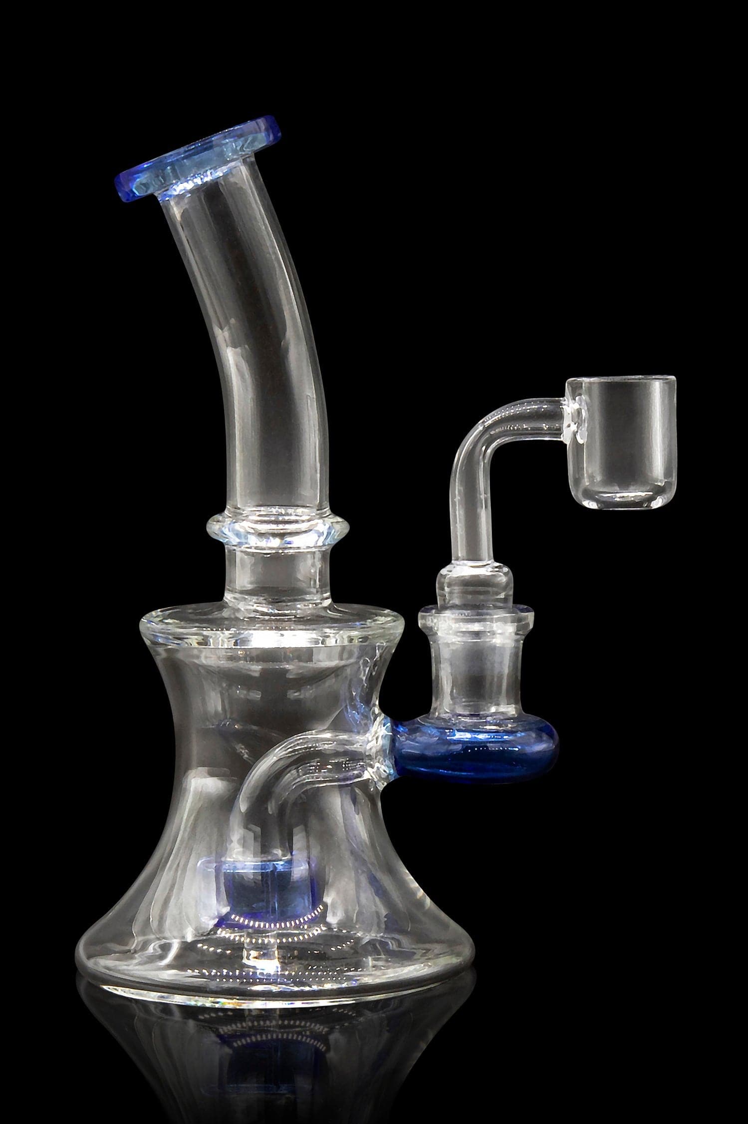 Glassic Dab Rigs Sapphire Glassic Hourglass Dab Rig with Color Accents