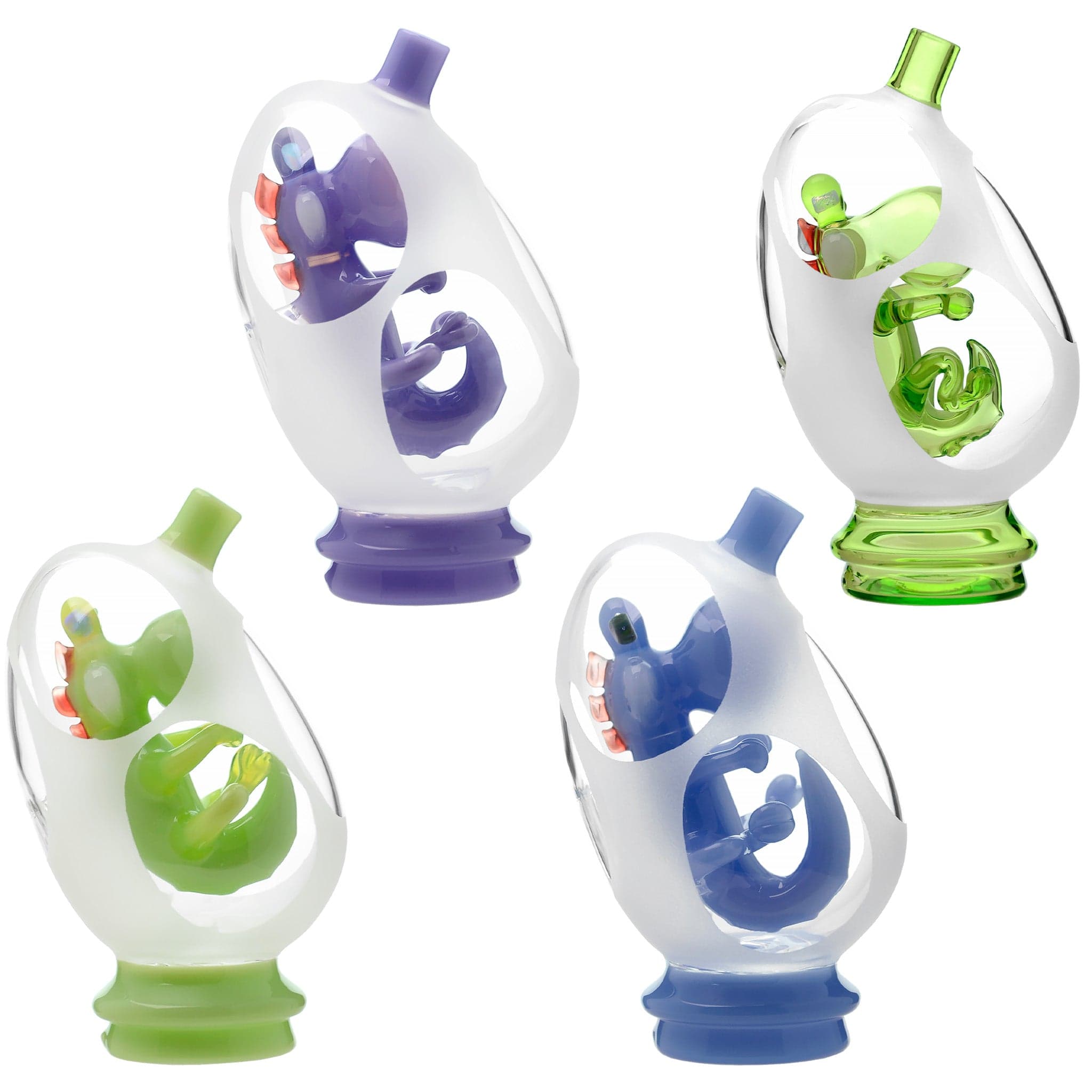 Glassic Smoking Accessories Glassic Frosted Dino Egg Puffco Peak Glass Attachment
