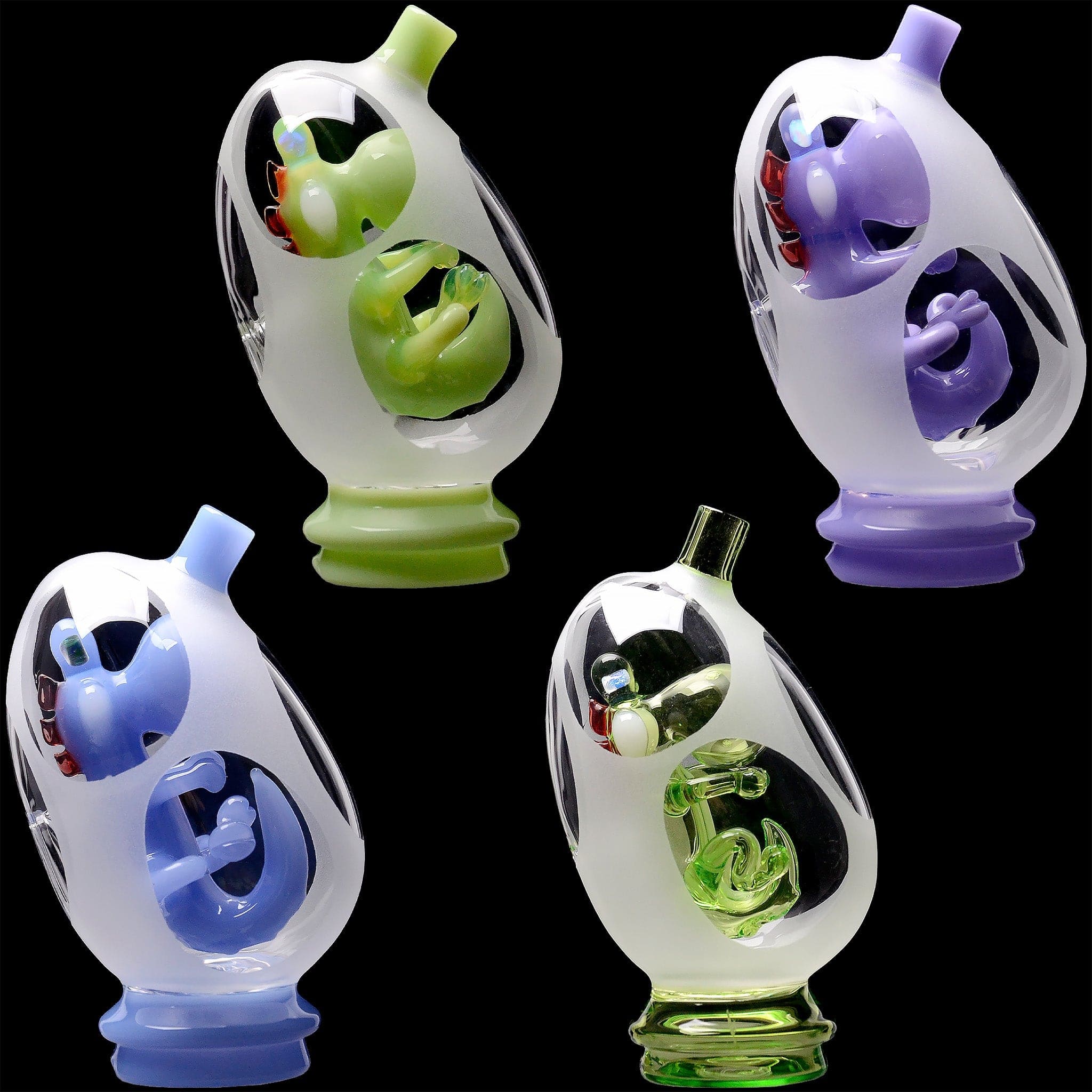 Glassic Smoking Accessories Glassic Frosted Dino Egg Puffco Peak Glass Attachment